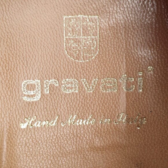 Gravati Italy Men 8.5 Burnished Brown Leather Dress Shoes Wingtip Brogue Oxfords - Picture 12 of 13